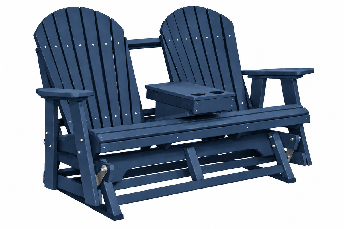 Adirondack 5'ft Glider With Flip-Down Console with Cupholders