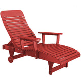 duraweather polywood red adjustable chaise lounge with wheels