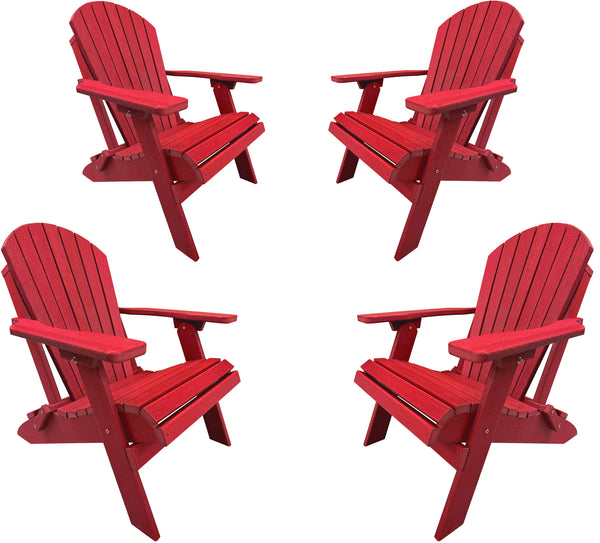 QUICK SHIP - Set of 4 DuraWeather Poly&reg; King Size Folding Adirondack Chair