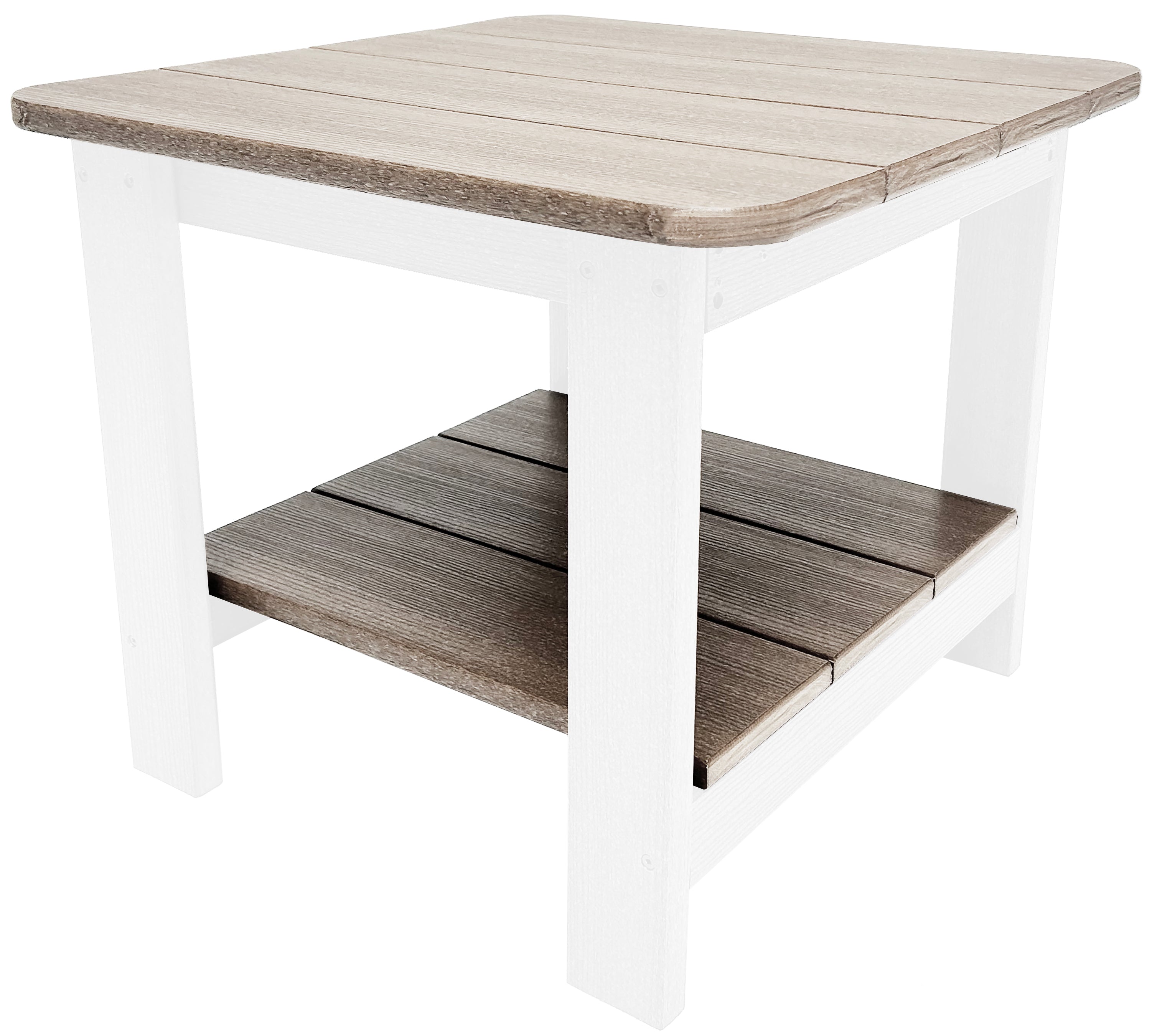 Set of 2 Adirondack Single Gliders With Two Tier End Table