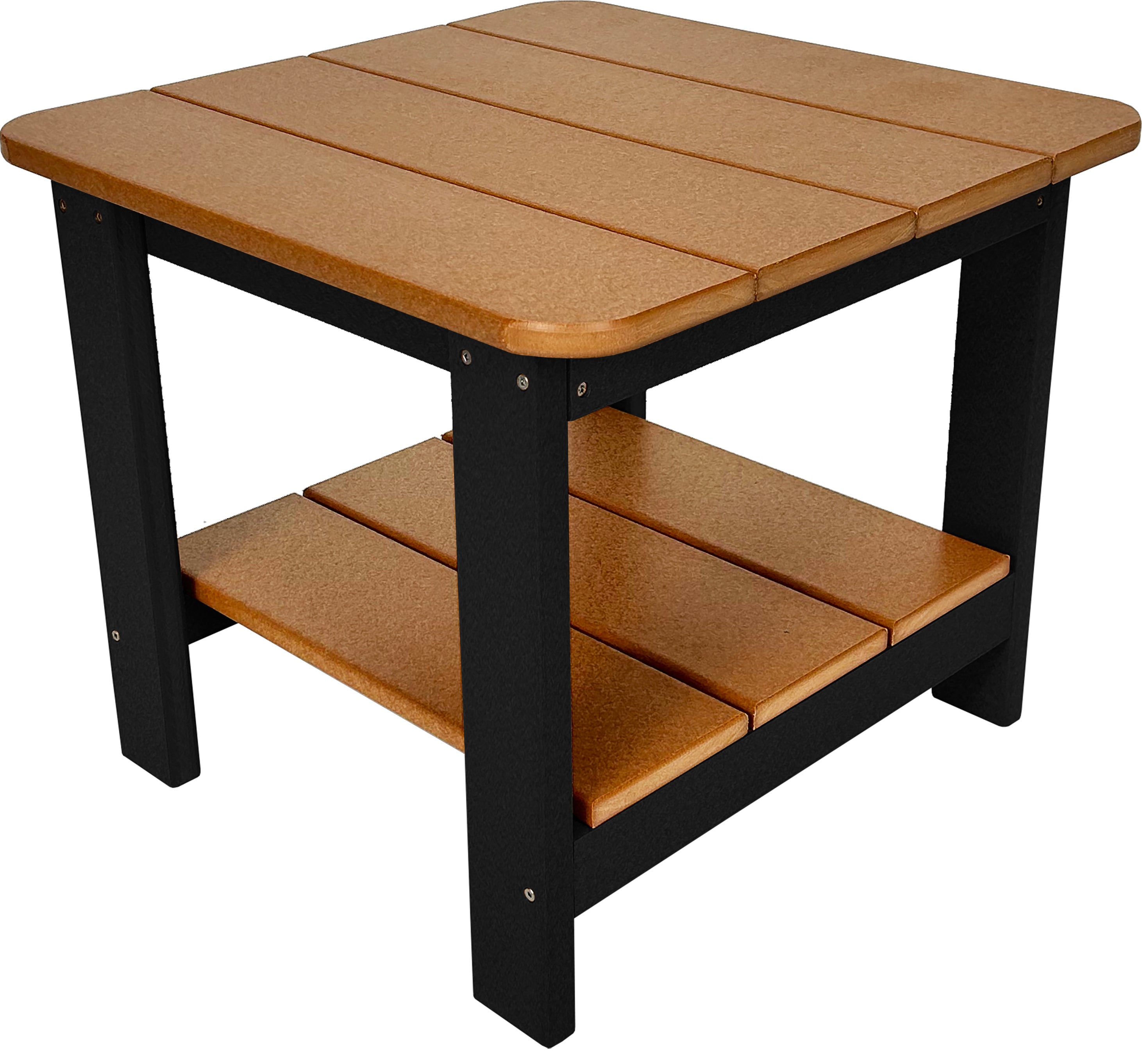 Set of 2 Adirondack Single Gliders With Two Tier End Table