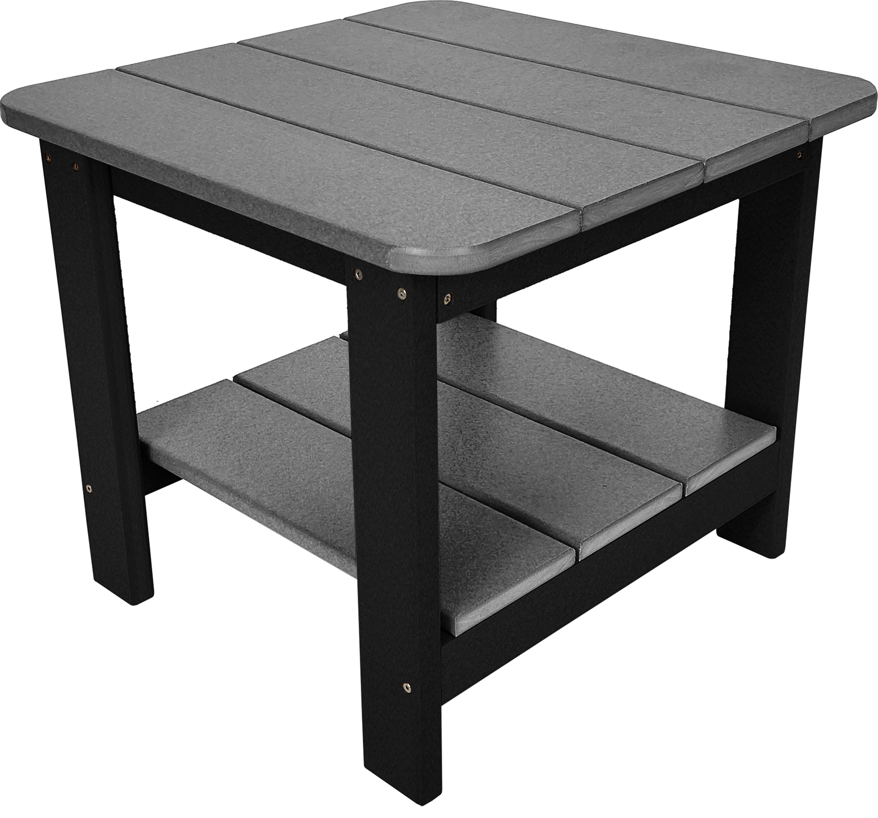 Set of 2 Adirondack Single Gliders With Two Tier End Table