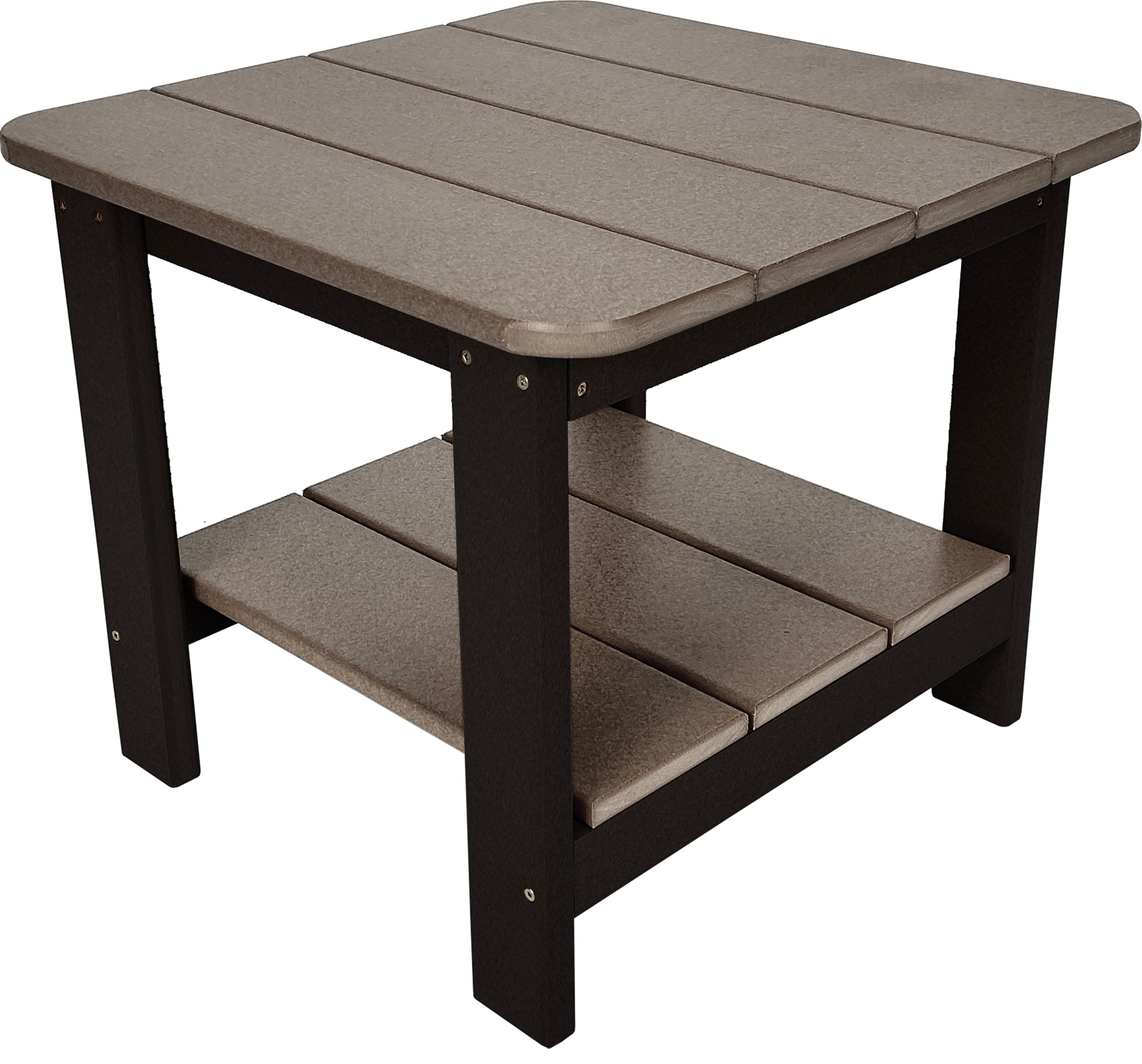 Set of 2 Adirondack Single Gliders With Two Tier End Table