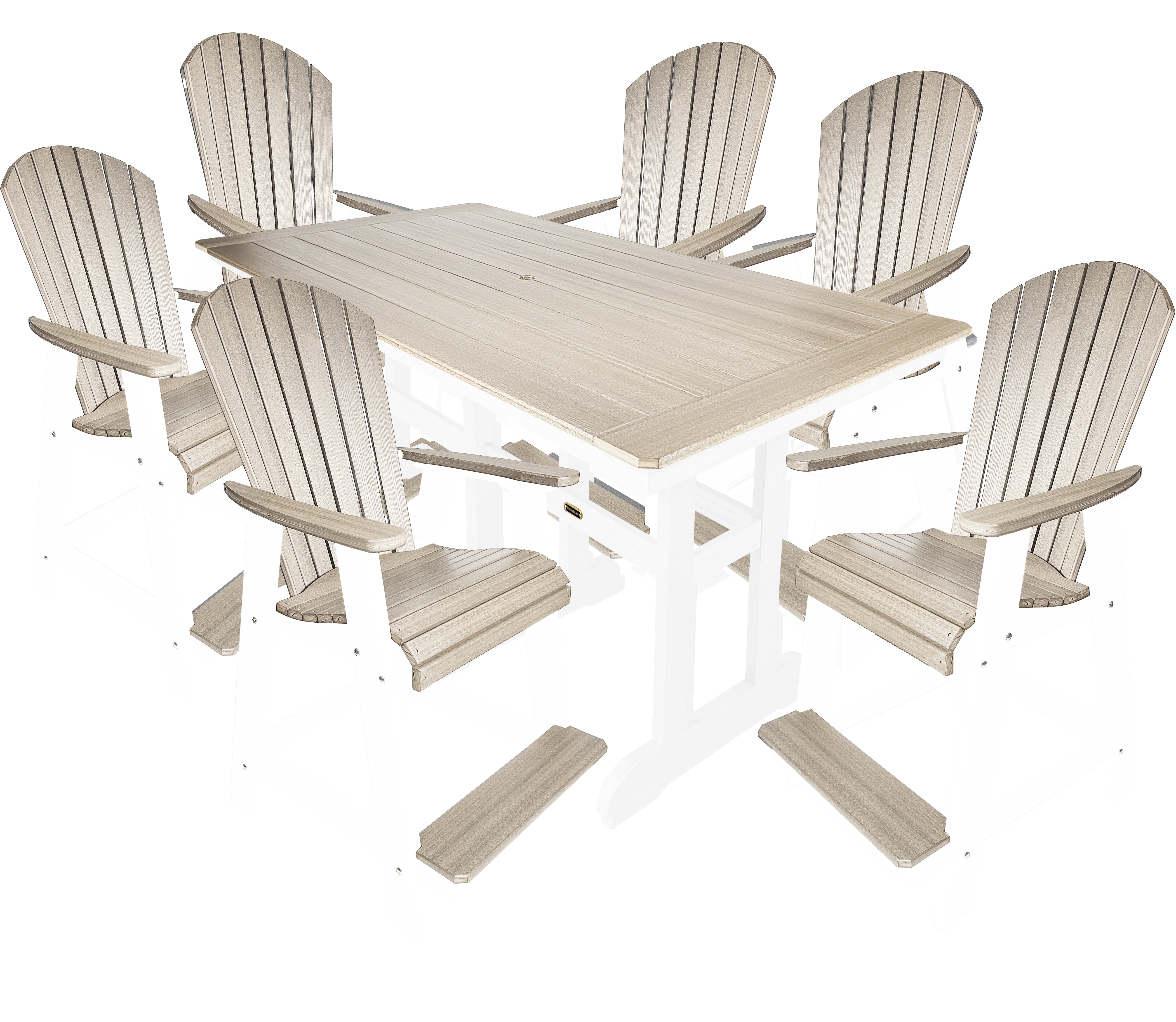 7-Piece Oceanview Adirondack Counter Set - Fully Assembled