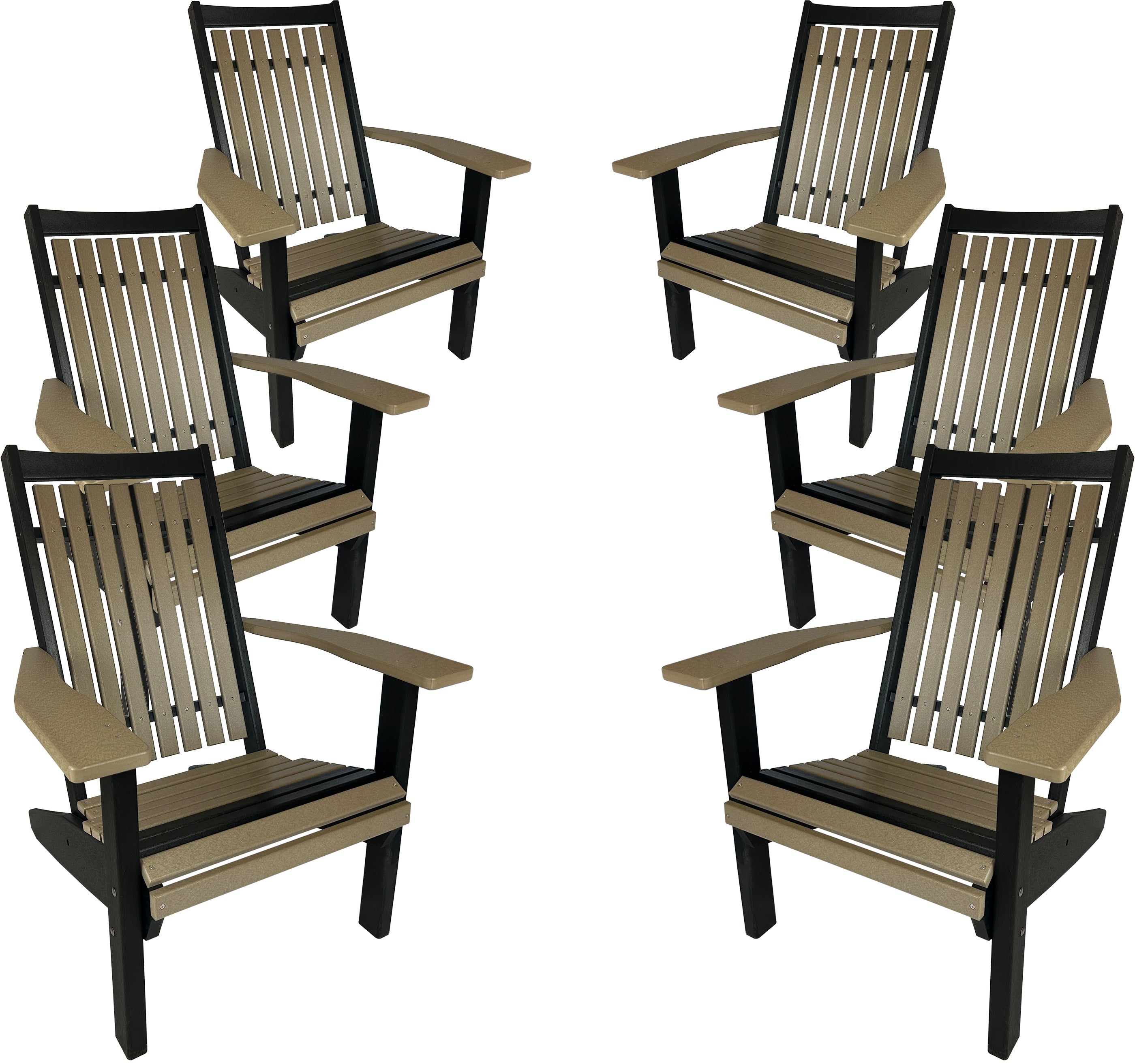 DURAWEATHER POLY® Set of 6 Stackable King Size Adirondack Chairs
