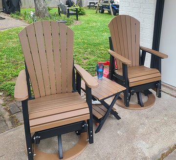 Amish Furniture Polywood Adirondack Swivel Glider Glider