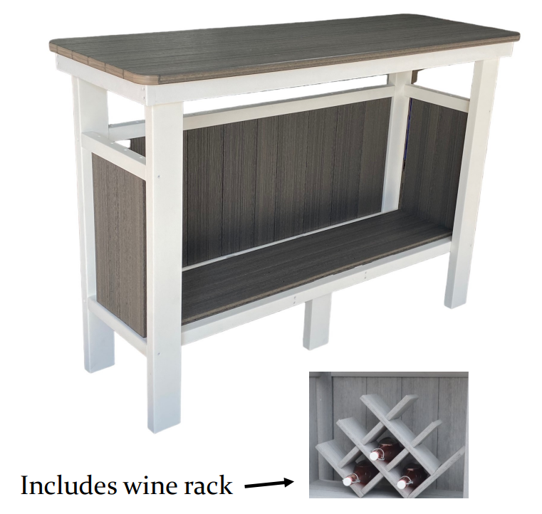 DURAWEATHER POLY® Cocktail Wine Serving Bar (Includes Wine Rack!) 60"