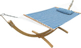 Large Sunbrella® Quick Dry Hammock with Deluxe-sized Pillow With Hardwood Arc Stand