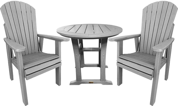 QUICK SHIP - 3 Piece 30'' Round Adirondack Bistro Set