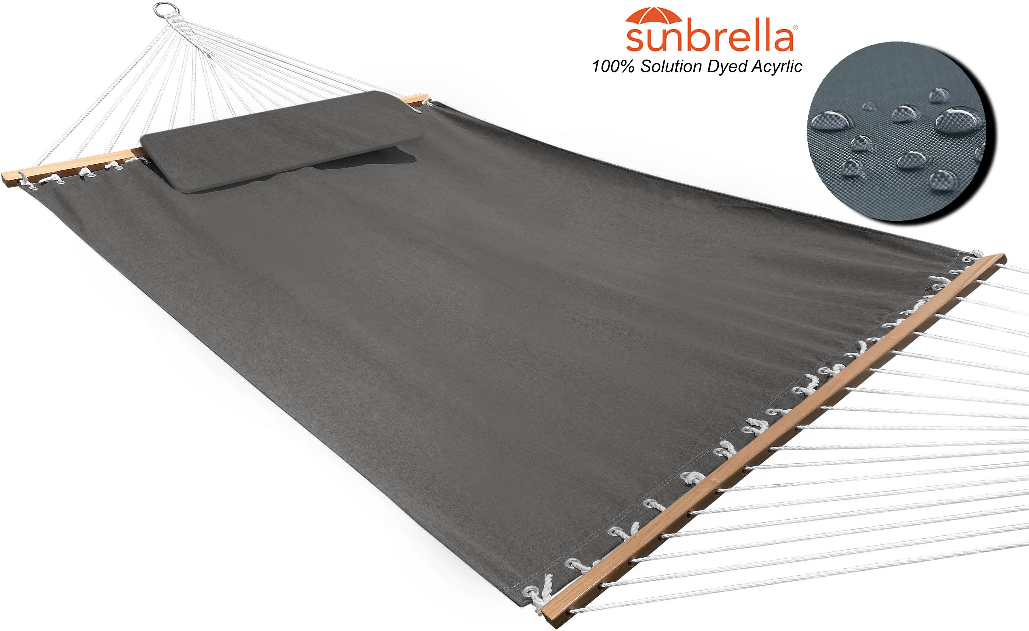 large hammock with pillow quick dry sunbrella fabric canvas charcoal