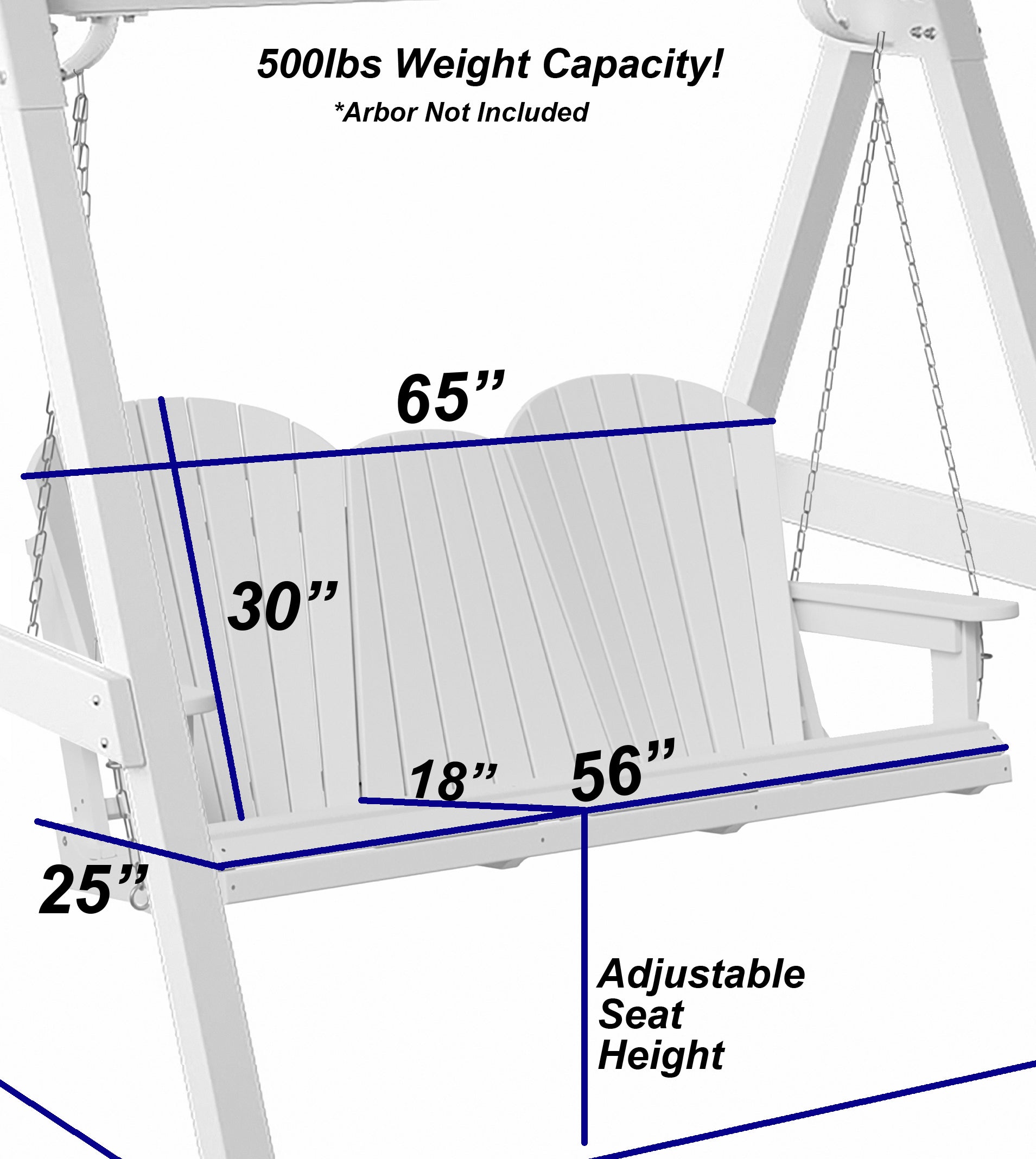 5'ft Porch Swing With Flip Down Tray - New
