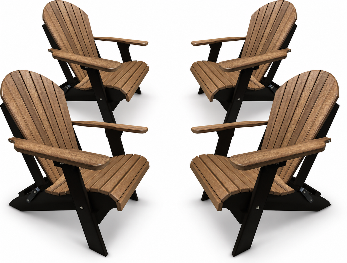 Folding Adirondack Chairs Set of 4 King-Size