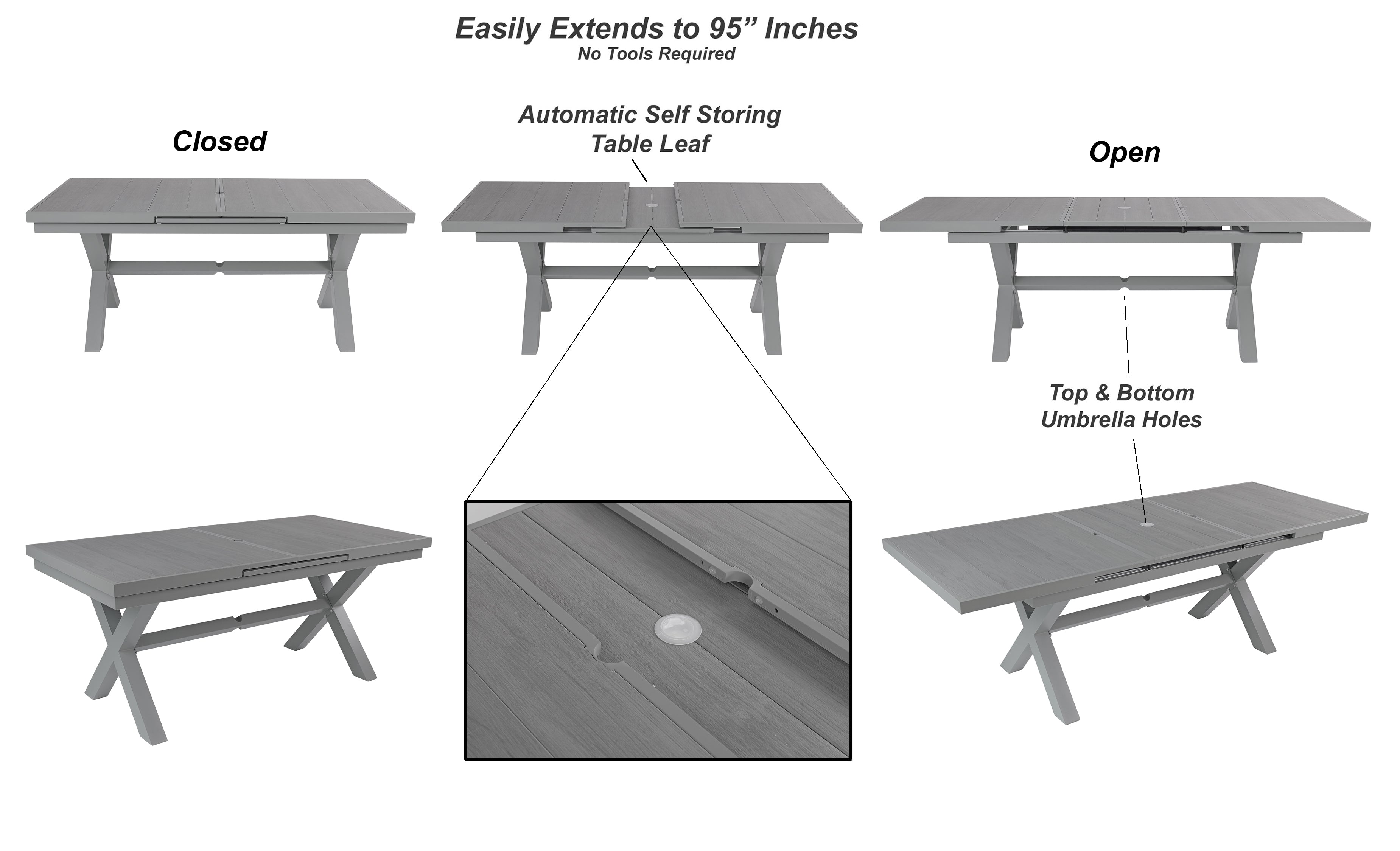 9-Piece Extension Adirondack Dining Table Set