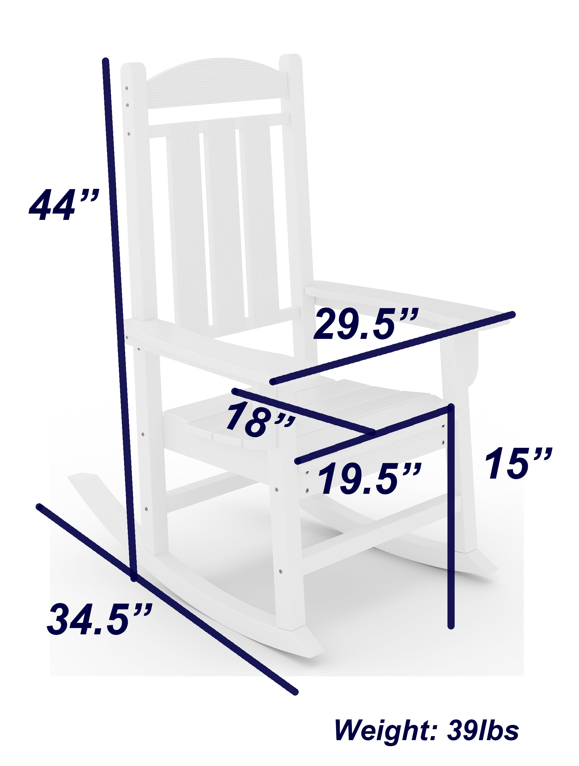 DURAWEATHER POLY® Original Laze Porch Rocker