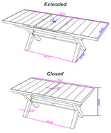 DURAWEATHER POLY® 9-Piece Extendable Outdoor Adirondack Dining Table Set