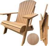 King-Size Folding Adirondack Chairs Set of 4 - Exclusive Woodgrain
