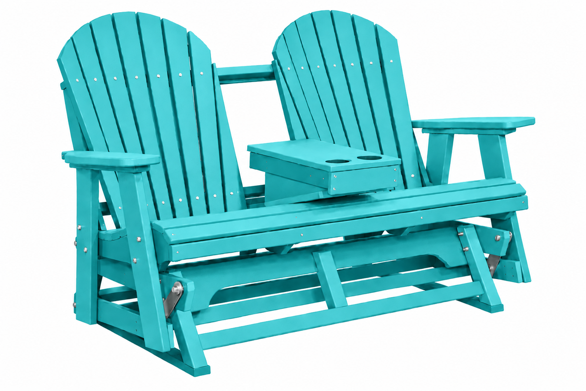 Adirondack 5'ft Glider With Flip-Down Console with Cupholders