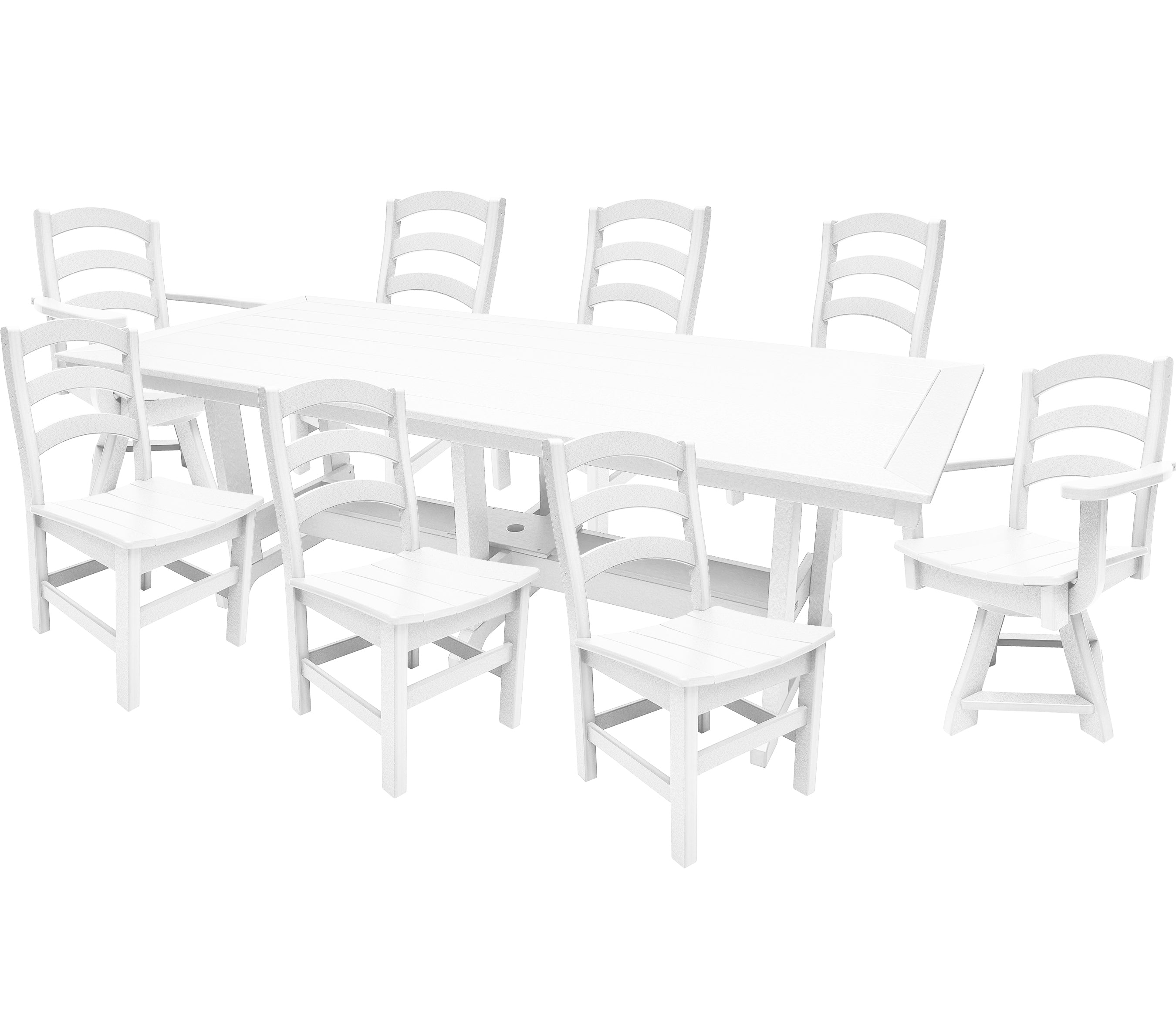 9-Piece Gardenia Dining Set With Two Swivel Chairs
