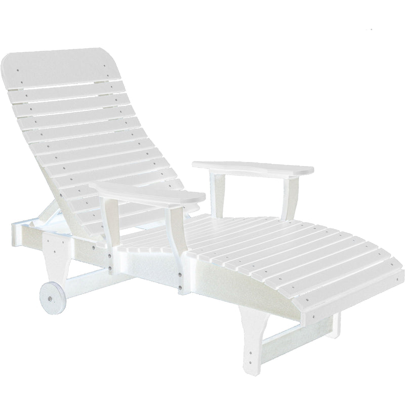 duraweather polywood white adjustable chaise lounge with wheels