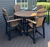 QUICK SHIP - DuraWeather Poly® Traditional 5-Piece 50"rd Adirondack Counter Height Set