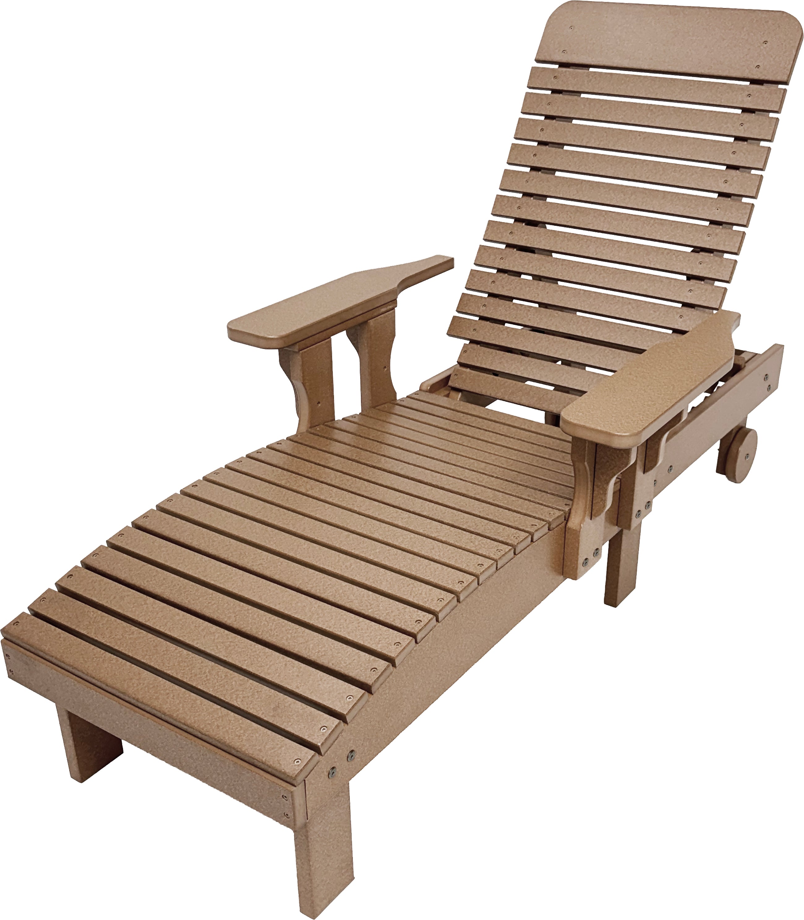 Traditional Chaise Lounge With Wheels And Adjustable Back