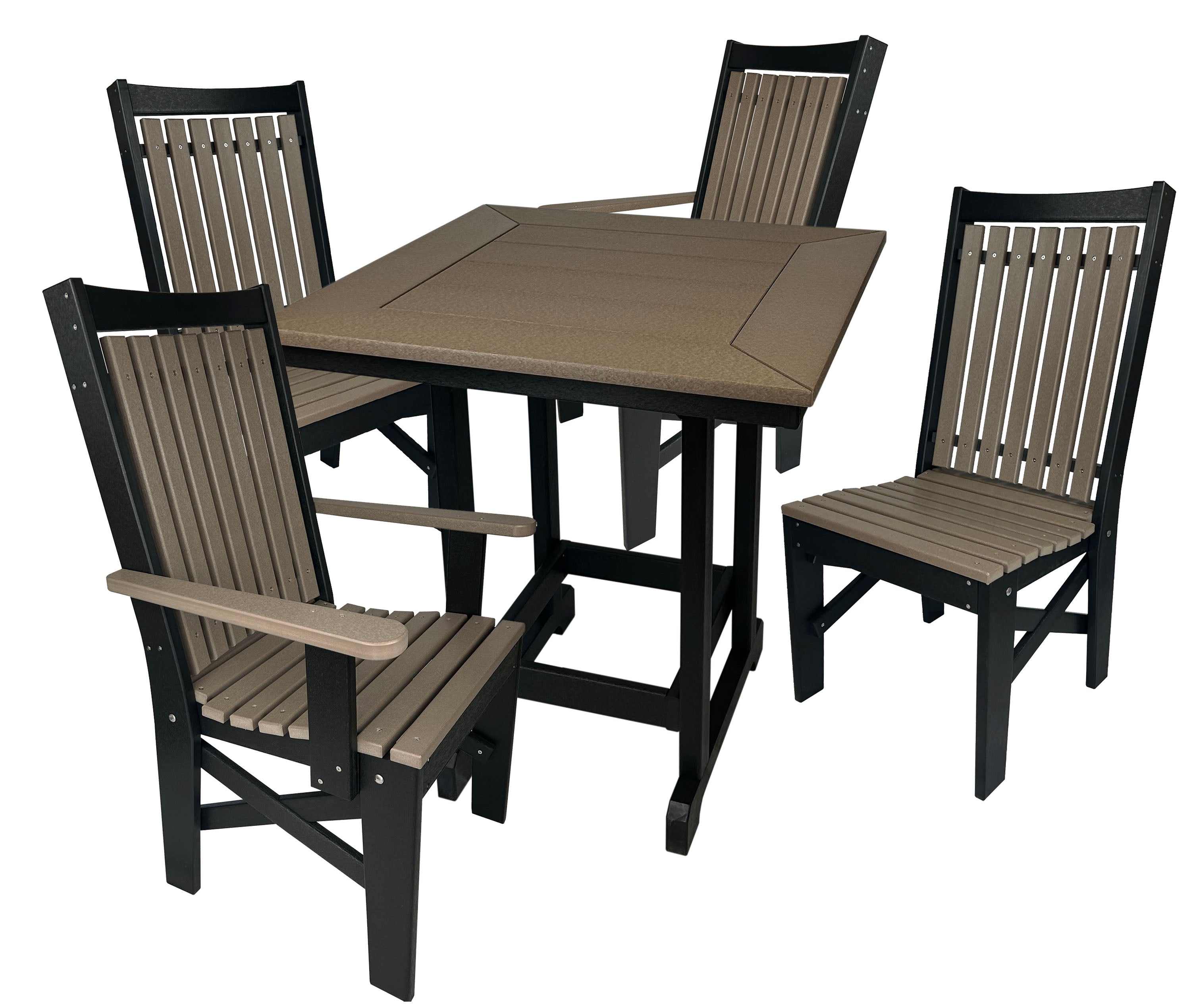 DuraWeather Poly&reg; 5-Piece Mission Dining Set Two Side Chairs