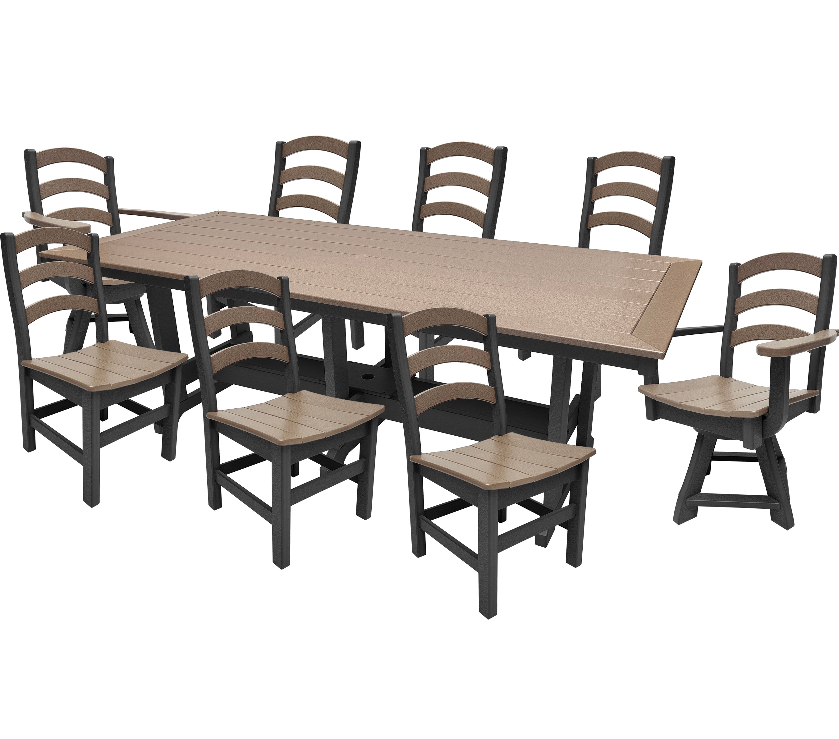 9-Piece Gardenia Dining Set With Two Swivel Chairs