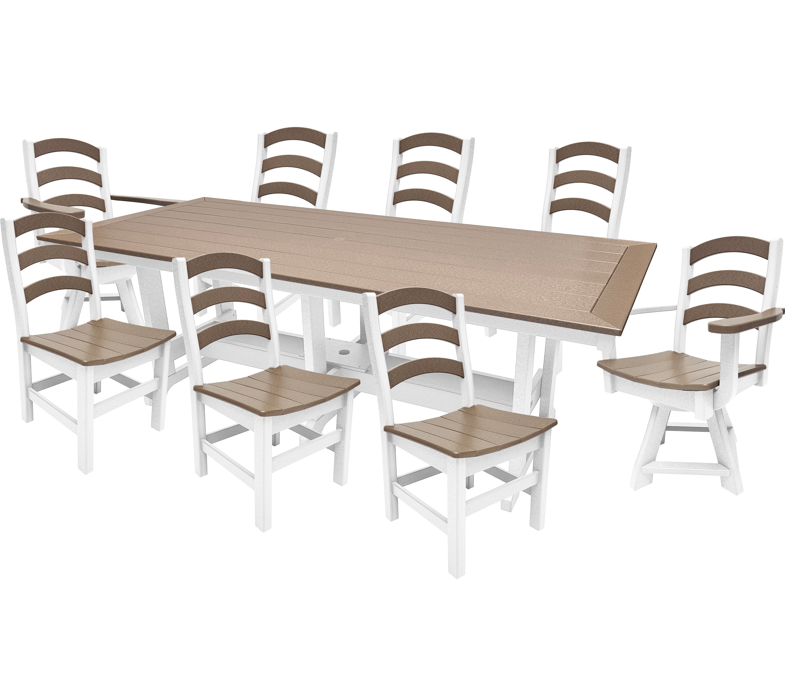 9-Piece Gardenia Dining Set With Two Swivel Chairs
