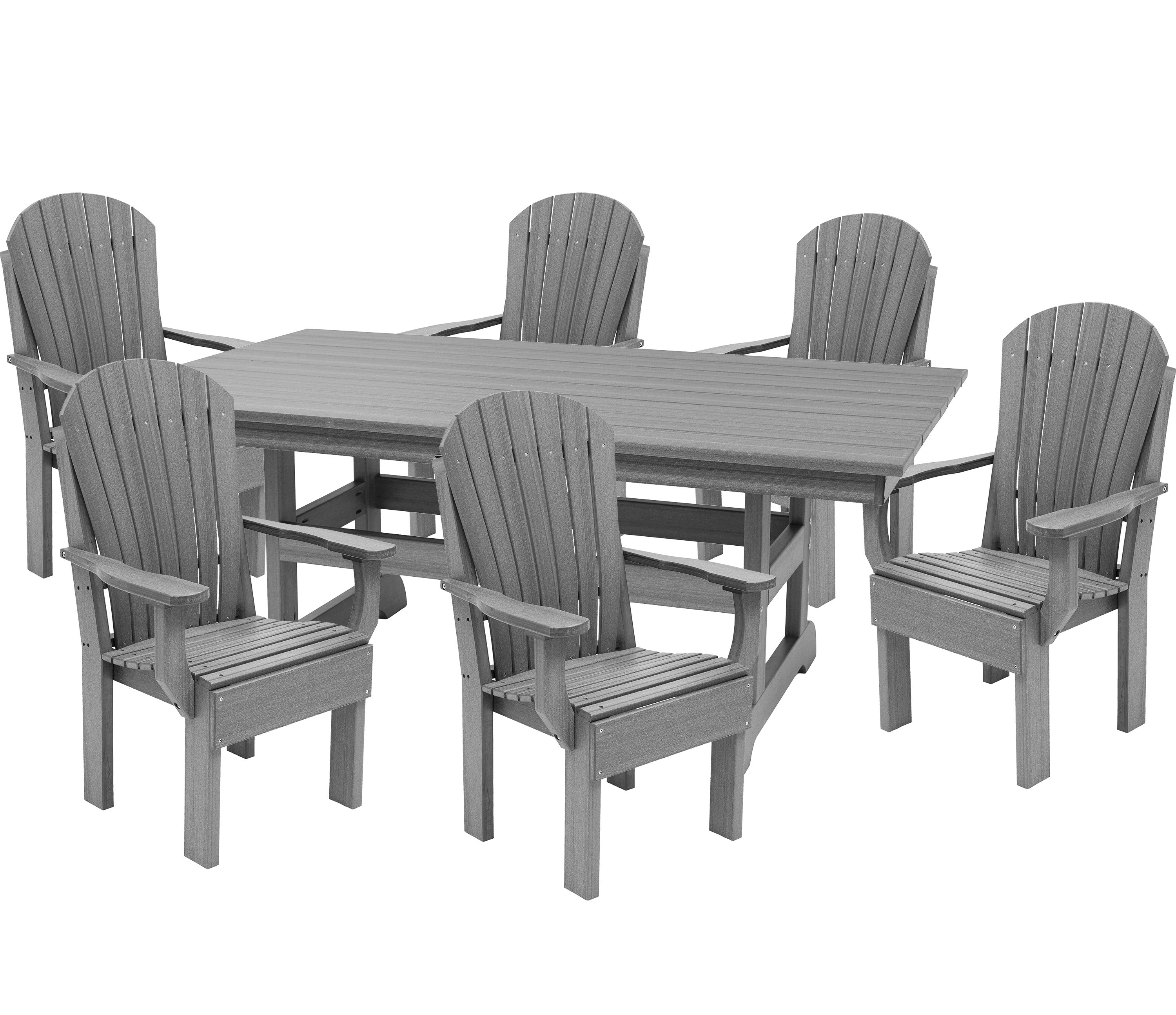 7-Piece Farmhouse Adirondack Dining Table Set