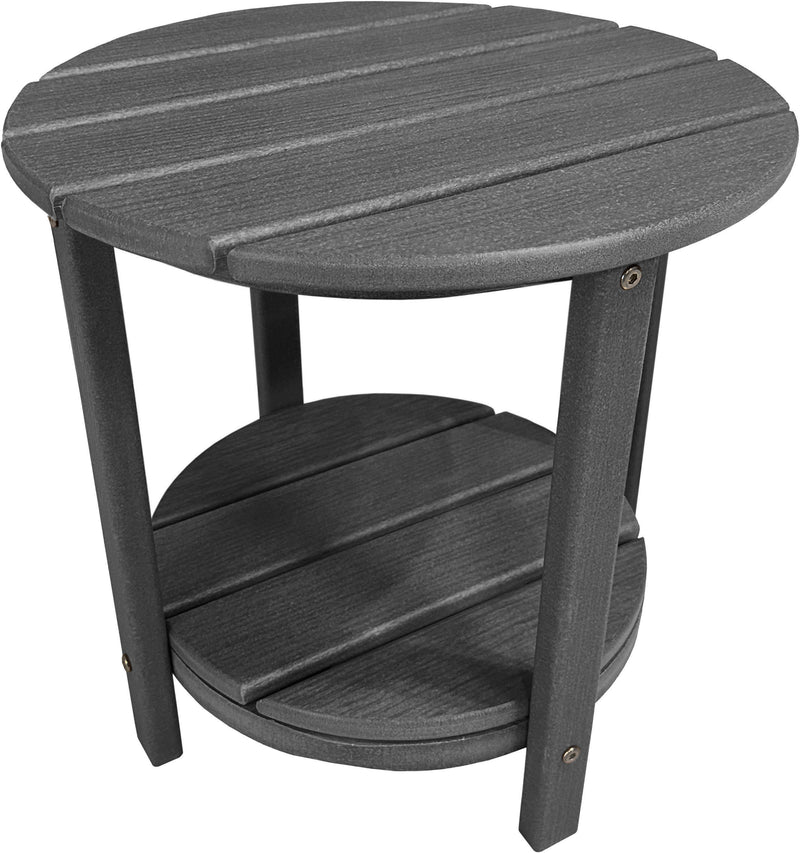 QUICK SHIP - DuraWeather Poly&reg; 18" Round Two Tier End Table