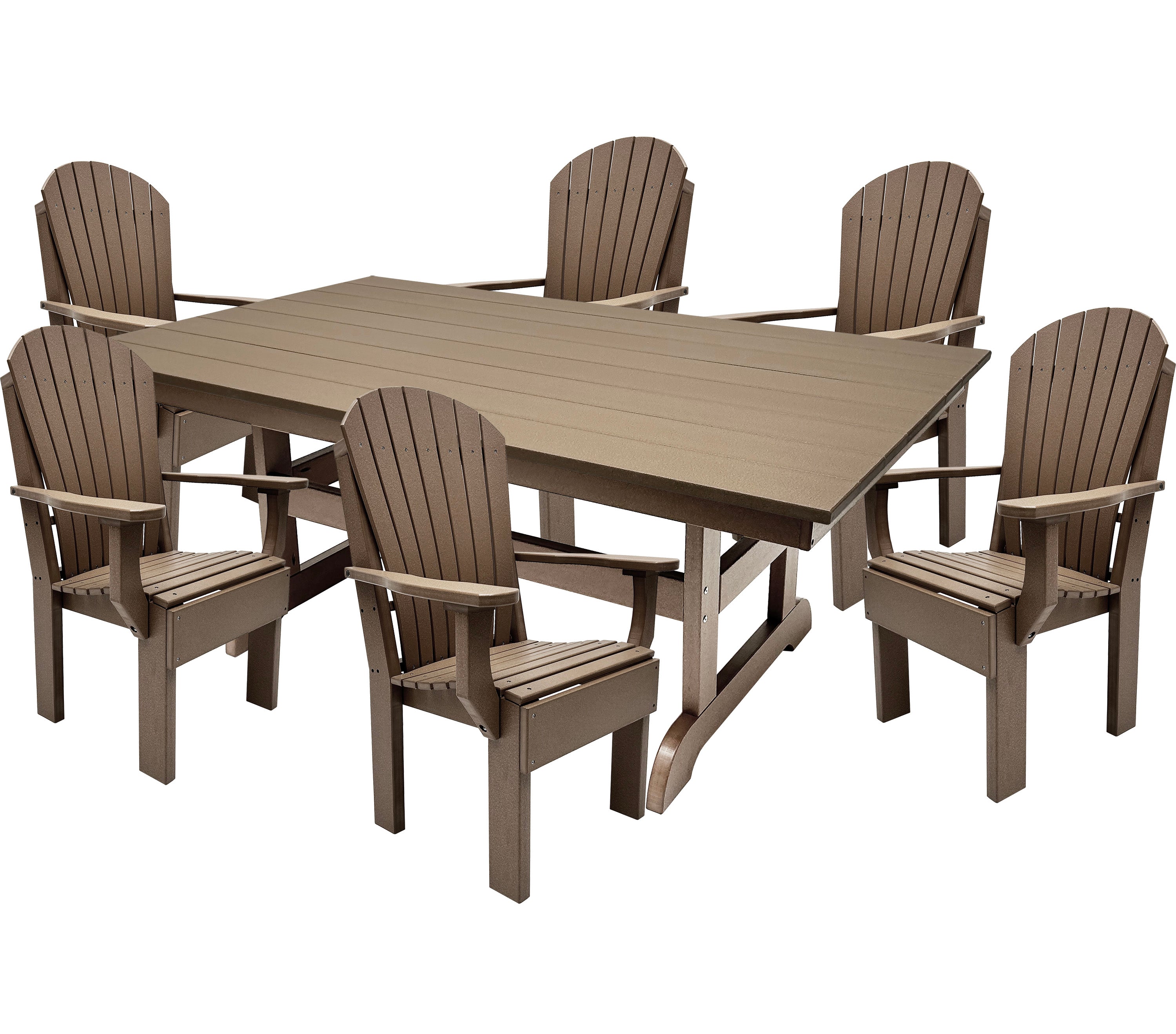 7-Piece Farmhouse Adirondack Dining Table Set