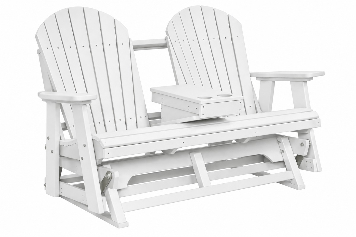 Adirondack 5'ft Glider With Flip-Down Console with Cupholders