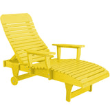 duraweather polywood yellow adjustable chaise lounge with wheels