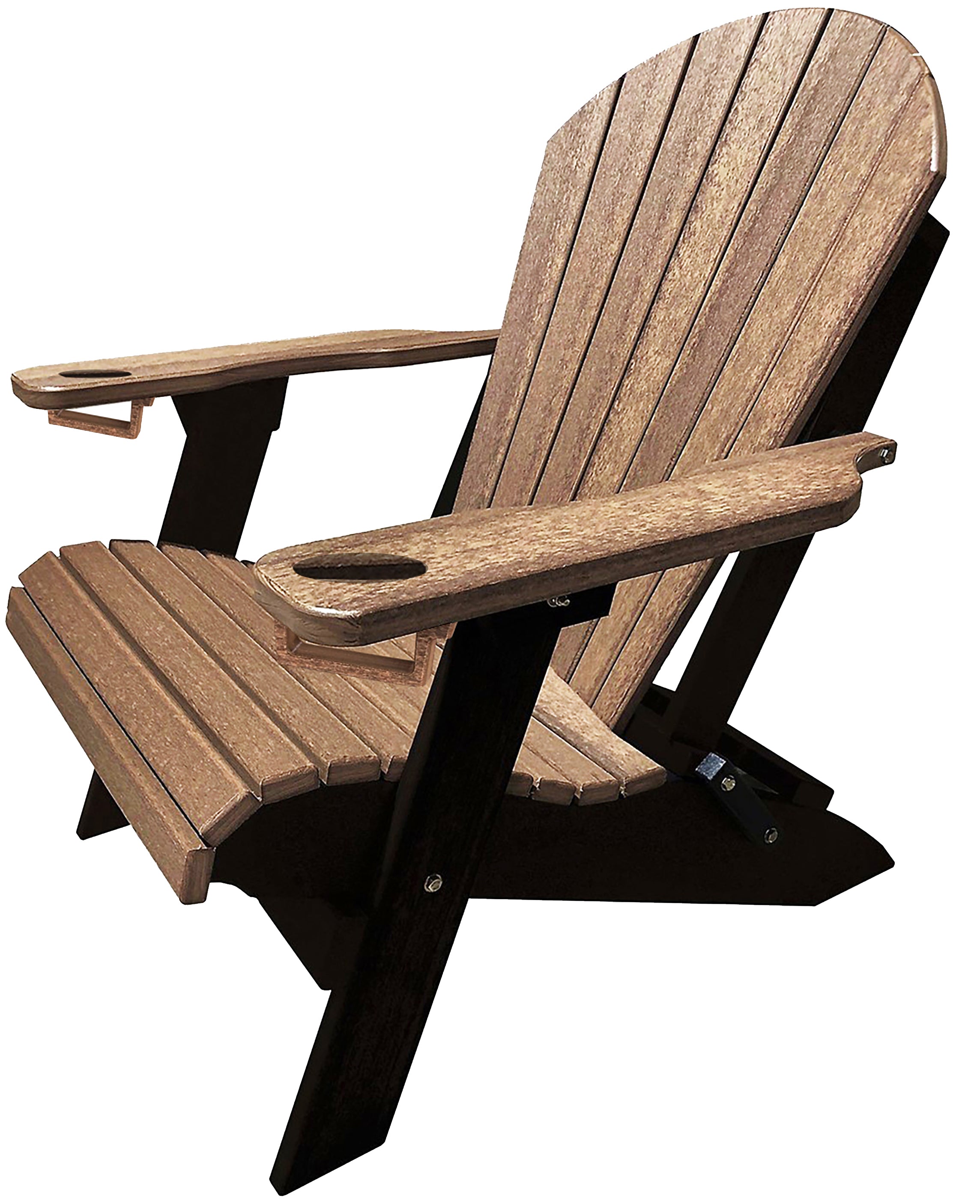 Set of 8 Folding Adirondack Chairs With Built-in Cup Holders King-Size