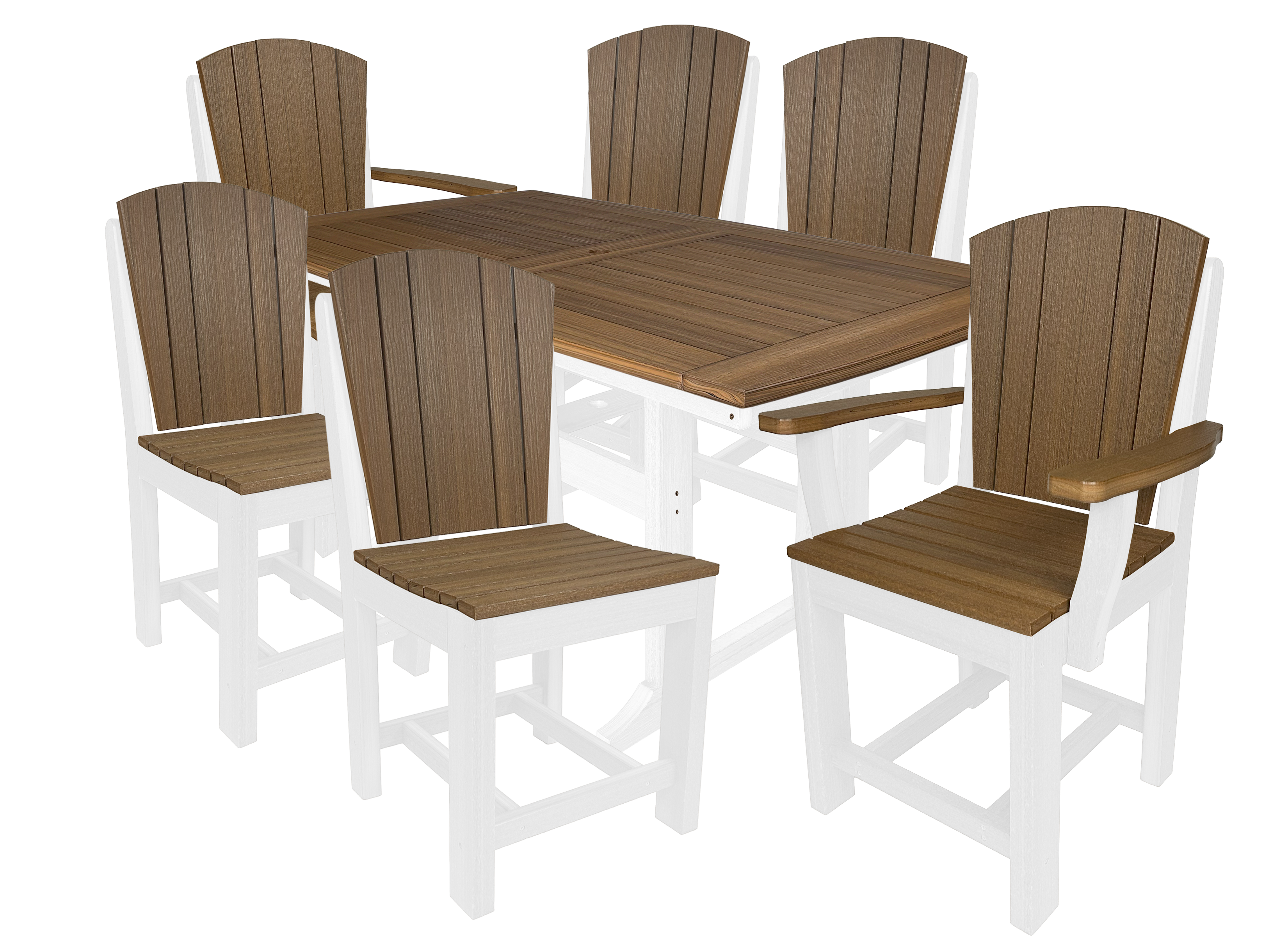 7-Piece Plantation Dining Set With 2 Arm Chairs and 4 Side Chairs