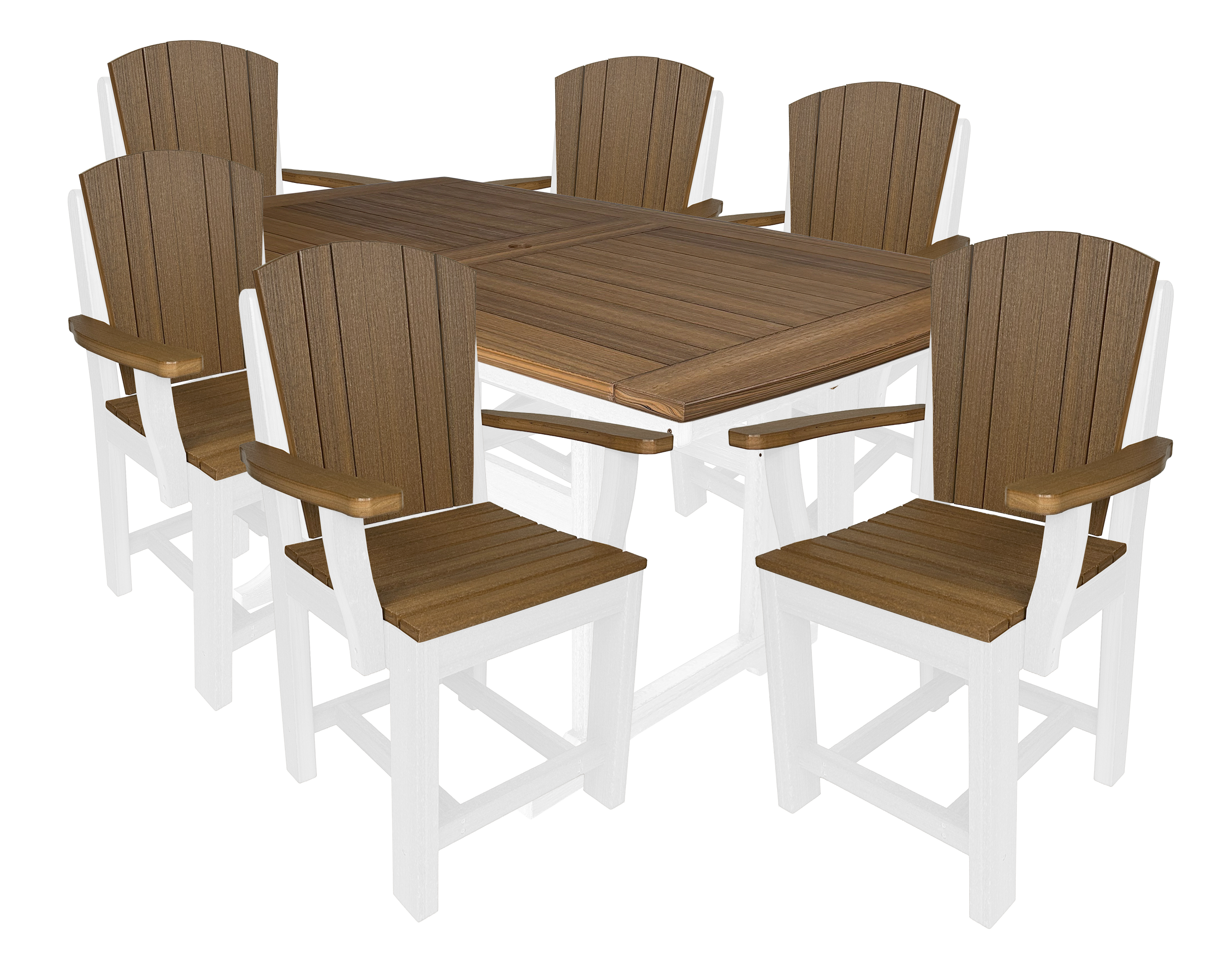 7-Piece Plantation Dining Set With 6 Arm Chairs