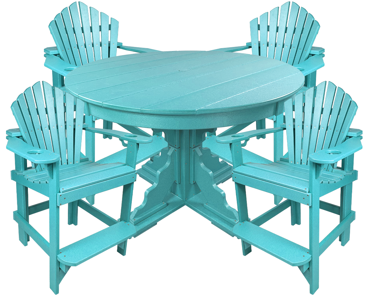 5-Piece 44”rd. Bridgewater Counter Set With Built In Cupholders