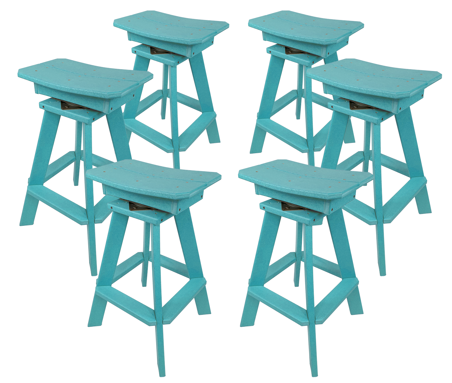 Set of 6 - Swivel Saddle Bar Stools