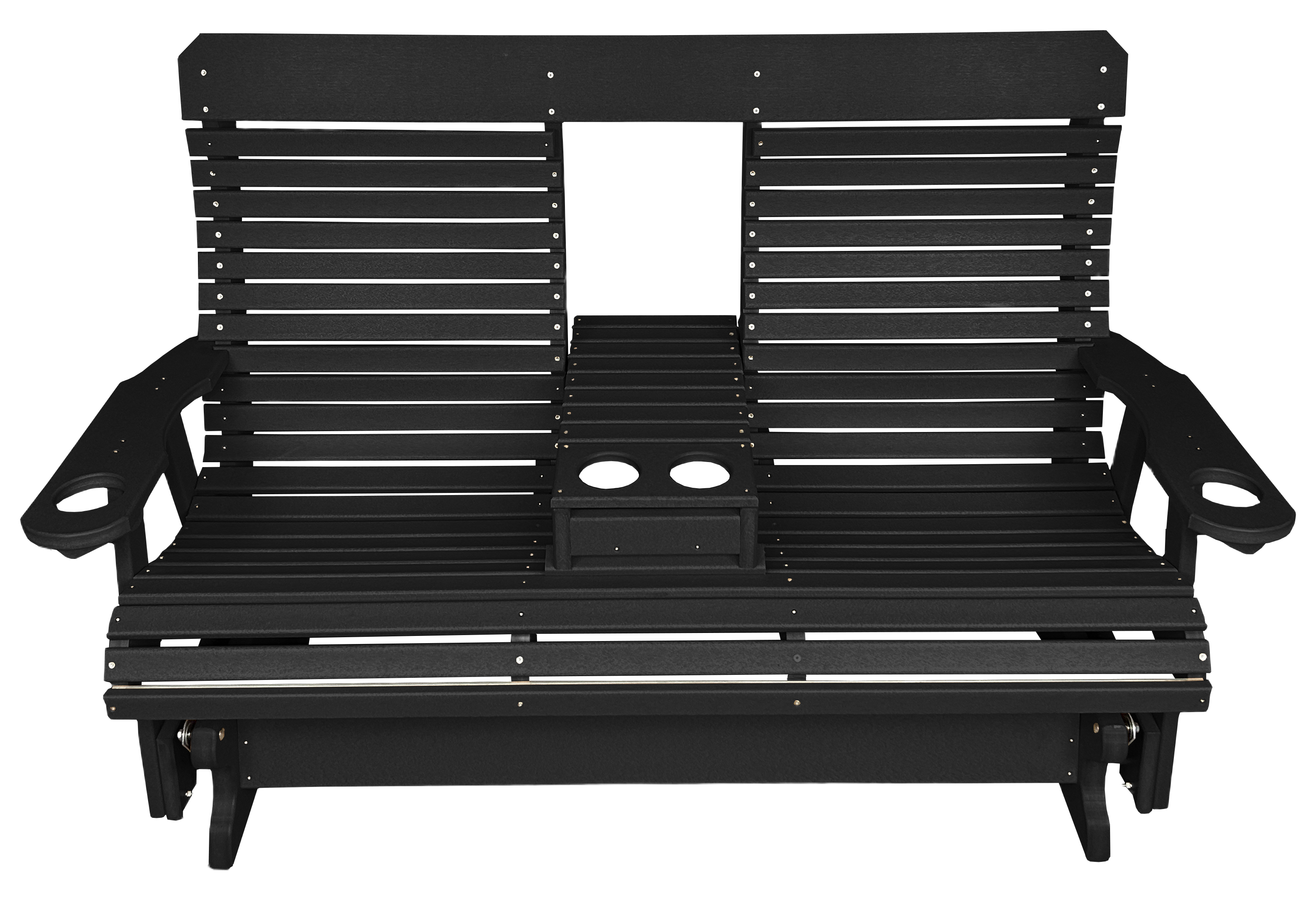 5’ft Rolled Back Loveseat Glider With Fold Down Console