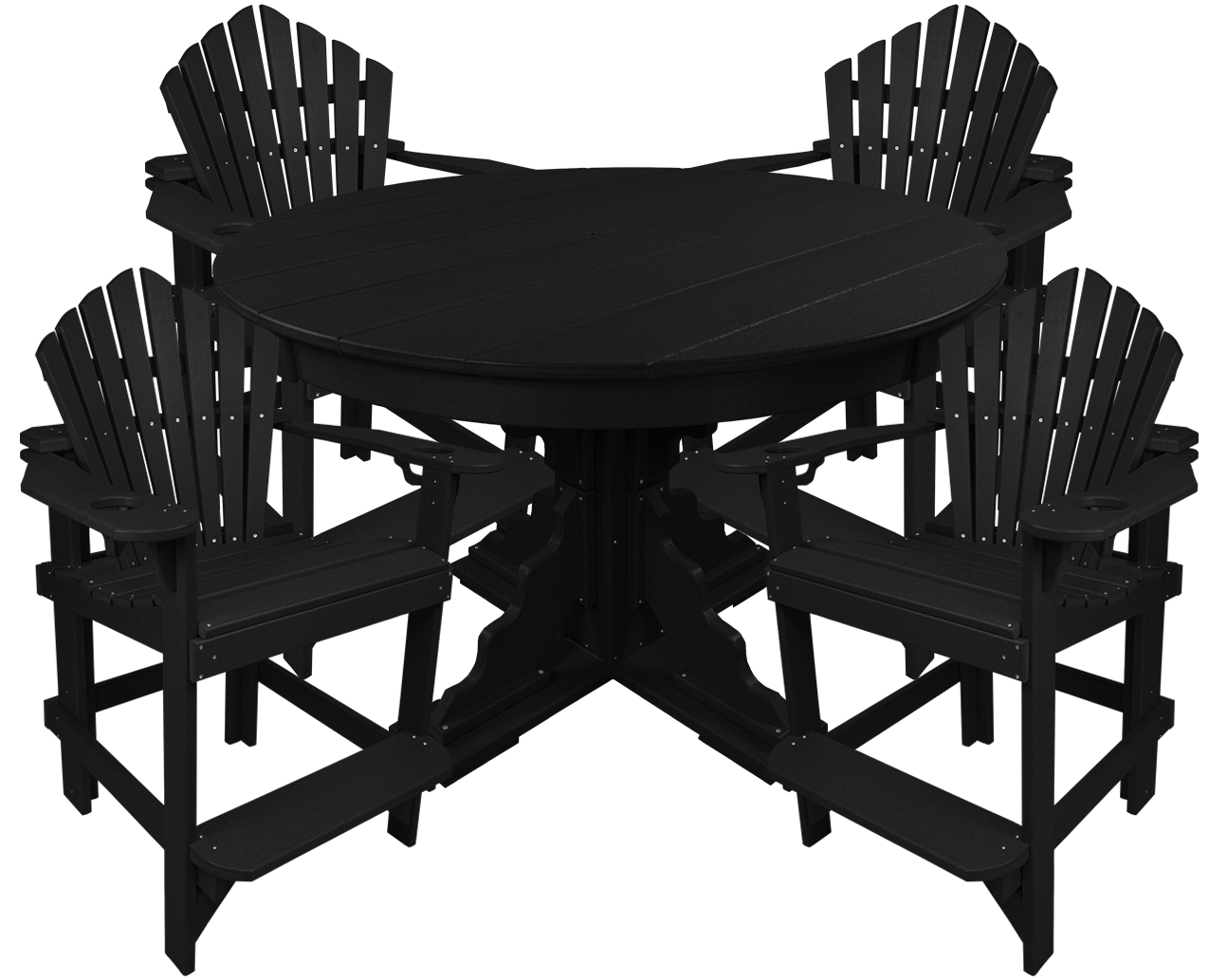 5-Piece 44”rd. Bridgewater Counter Set With Built In Cupholders