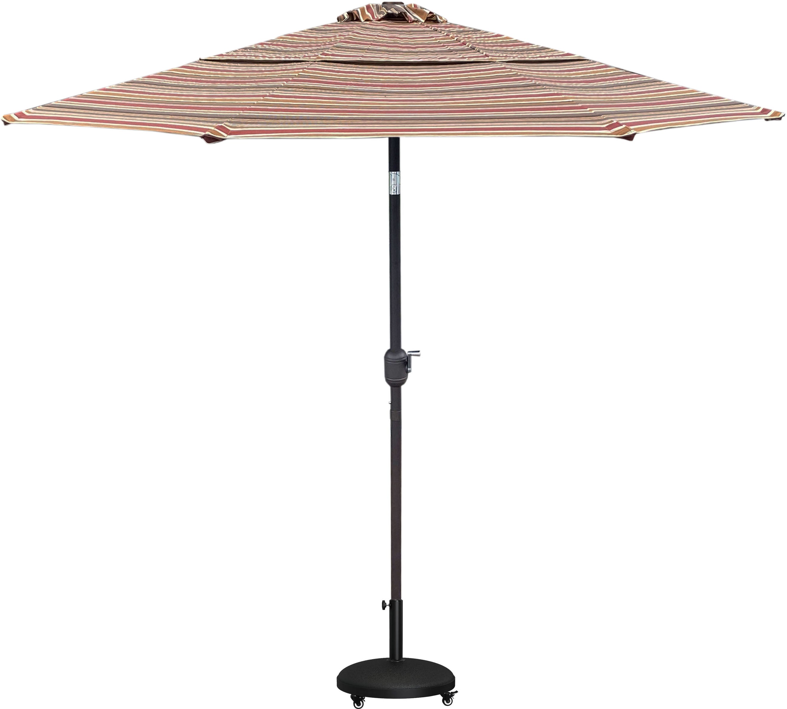 DURAWEATHER POLY® 9'ft Patio Umbrella Push Button Tilt Double Wind Vents Includes Base in Sunbrella Fabrics