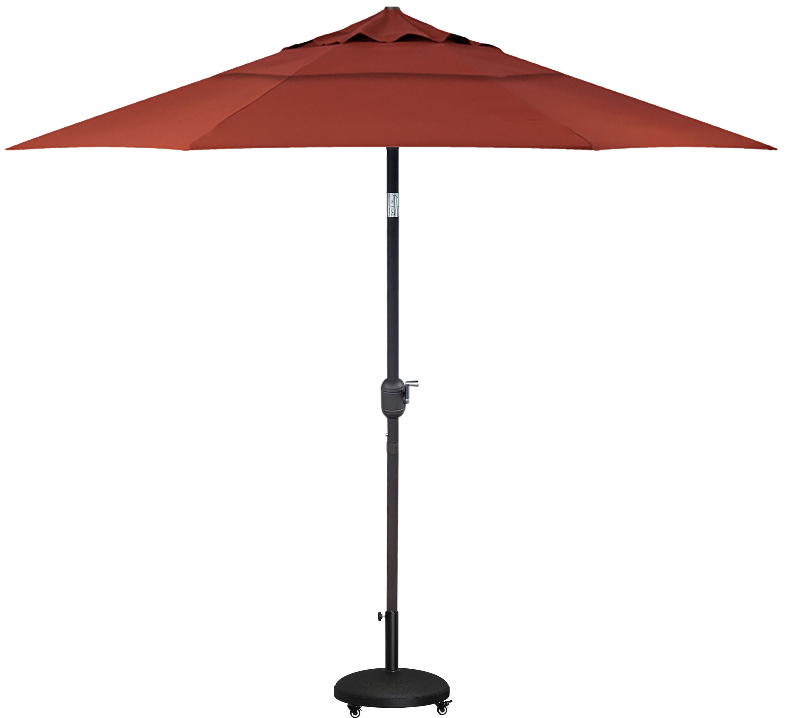 DURAWEATHER POLY® 9'ft Patio Umbrella Push Button Tilt Double Wind Vents Includes Base in Sunbrella Fabrics