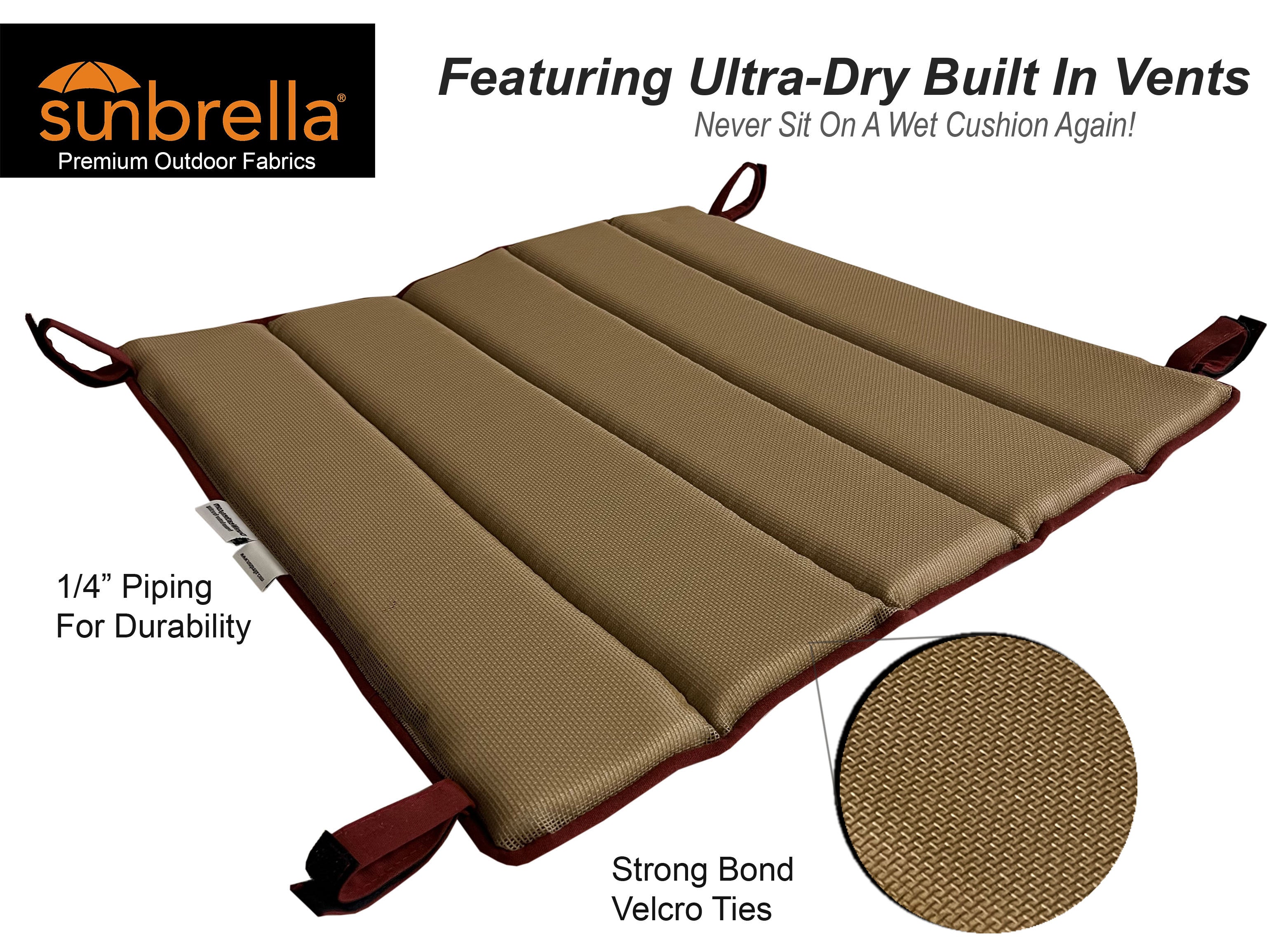 Dining, Counter, Rocker, & Glider Chair Seat Cushions Sunbrella® Fabric (18 Colors Options!)