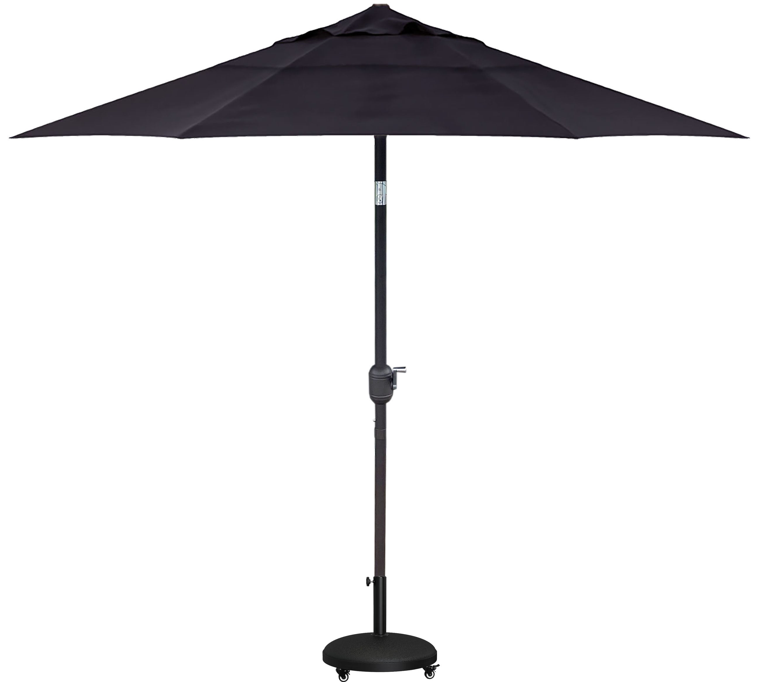 DURAWEATHER POLY® 9'ft Patio Umbrella Push Button Tilt Double Wind Vents Includes Base in Sunbrella Fabrics