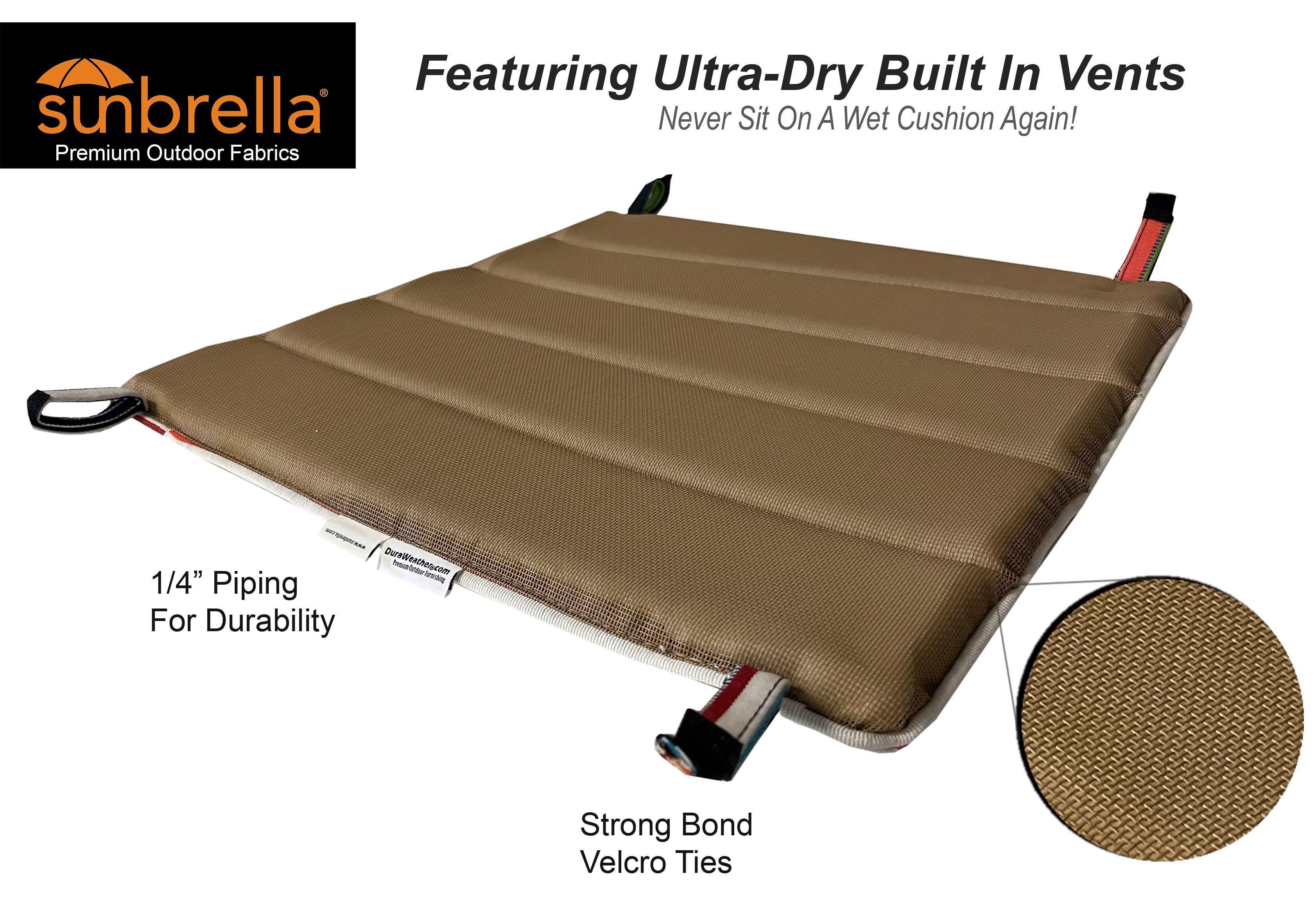 Dining, Counter, Rocker, & Glider Chair Seat Cushions Sunbrella® Fabric (18 Colors Options!)