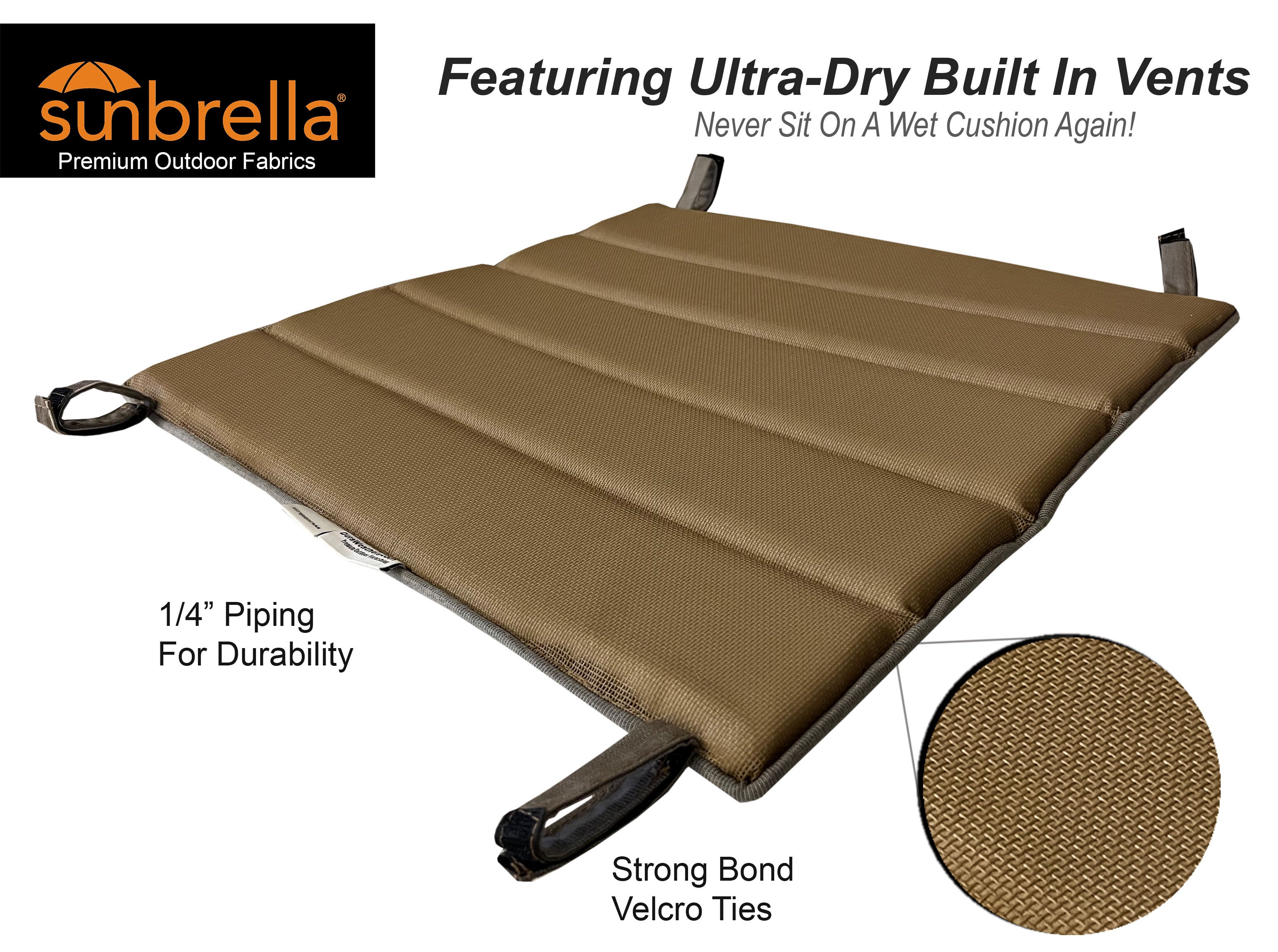 Dining, Counter, Rocker, & Glider Chair Seat Cushions Sunbrella® Fabric (18 Colors Options!)