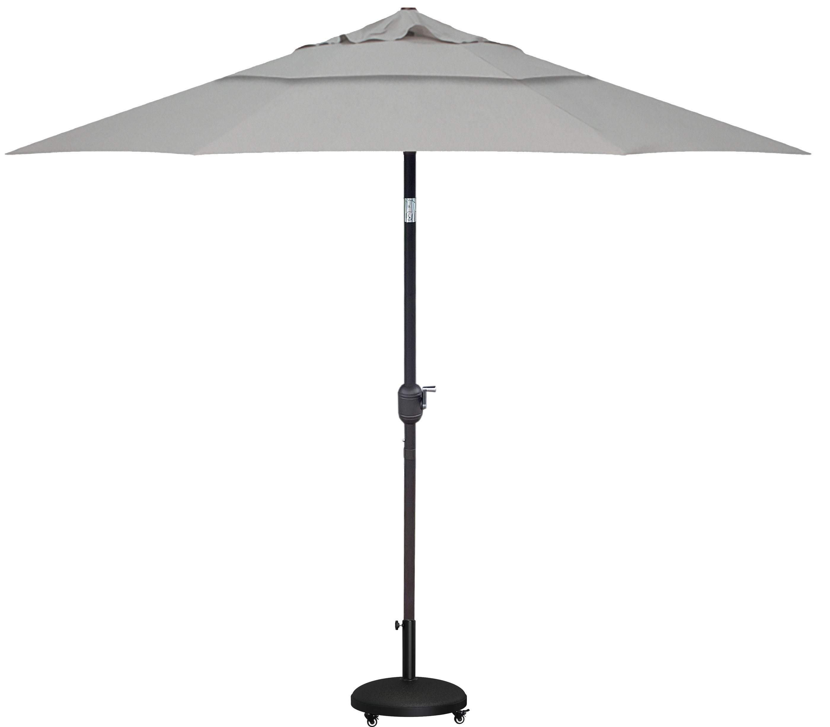 DURAWEATHER POLY® 9'ft Patio Umbrella Push Button Tilt Double Wind Vents Includes Base in Sunbrella Fabrics