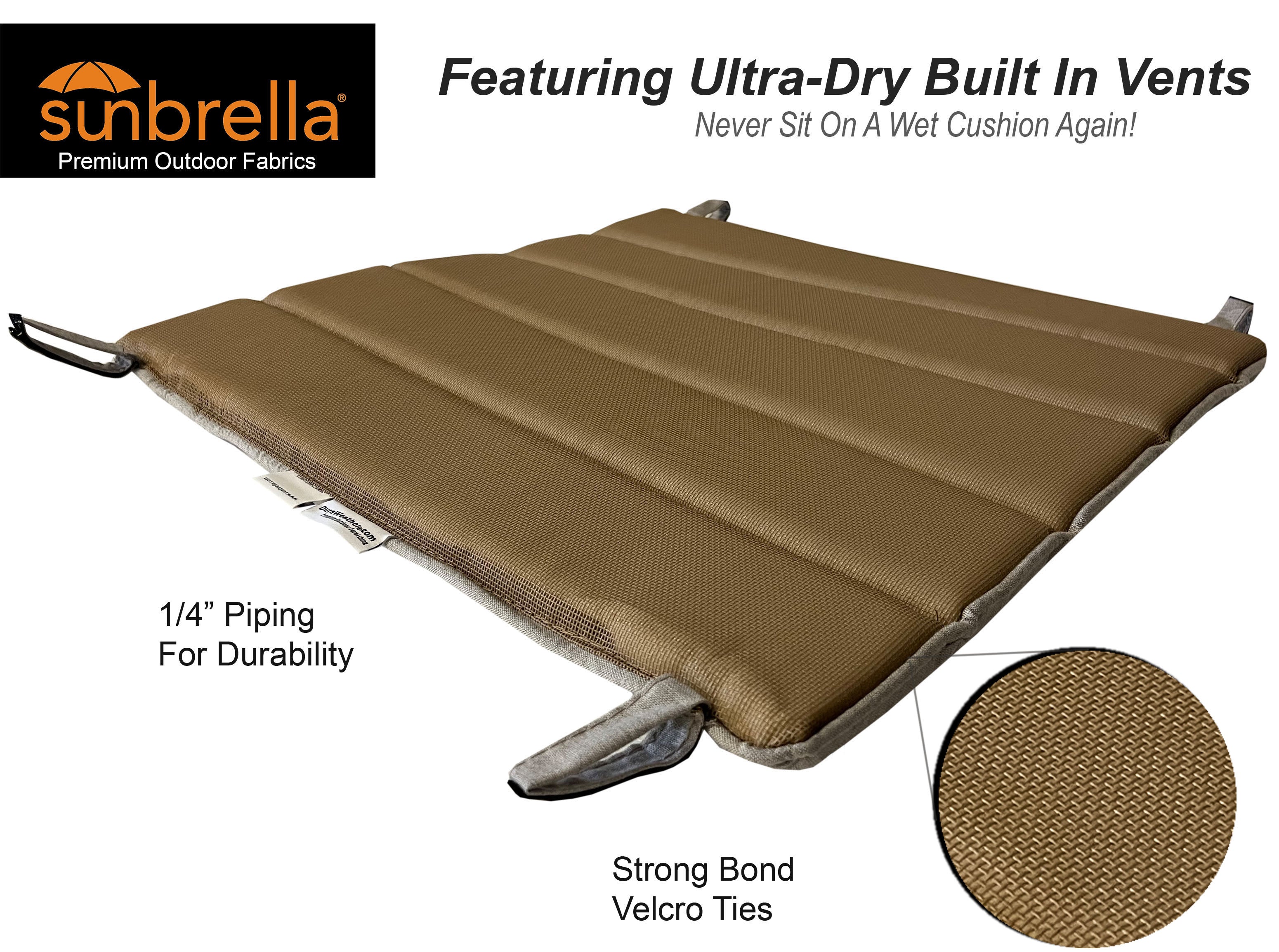 Dining, Counter, Rocker, & Glider Chair Seat Cushions Sunbrella® Fabric (18 Colors Options!)