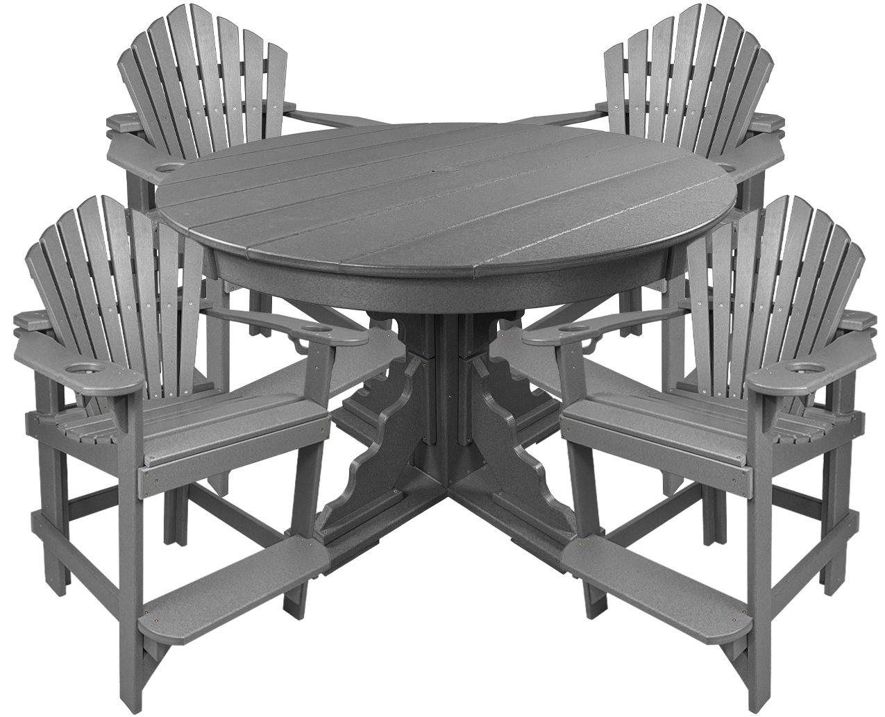 5-Piece 44”rd. Bridgewater Counter Set With Built In Cupholders