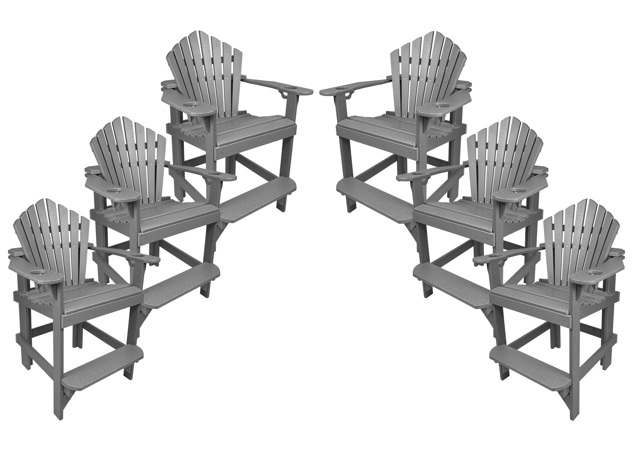 Set of 6 - Bridgewater Counter Chairs With Built In Cupholders